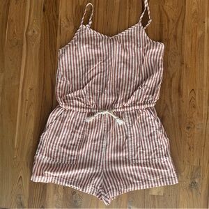Alter’d State Romper Women’s Medium Dark Orange and Cream Striped Tank Top